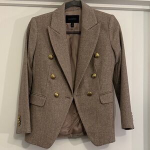 Banana Republic Women's Tan Blazer with Gold Accents